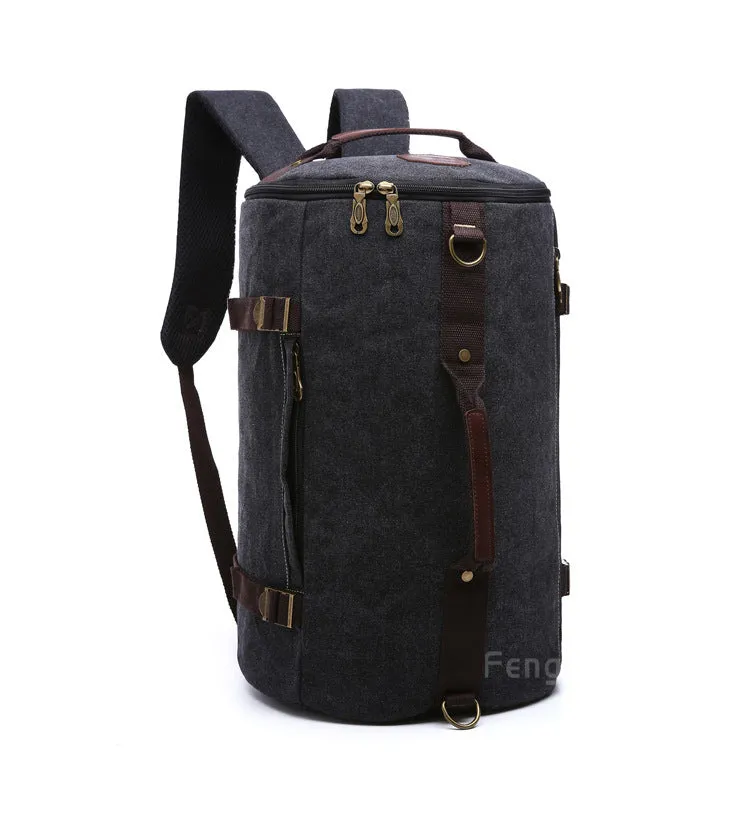 Vintage Canvas Barrel Backpack