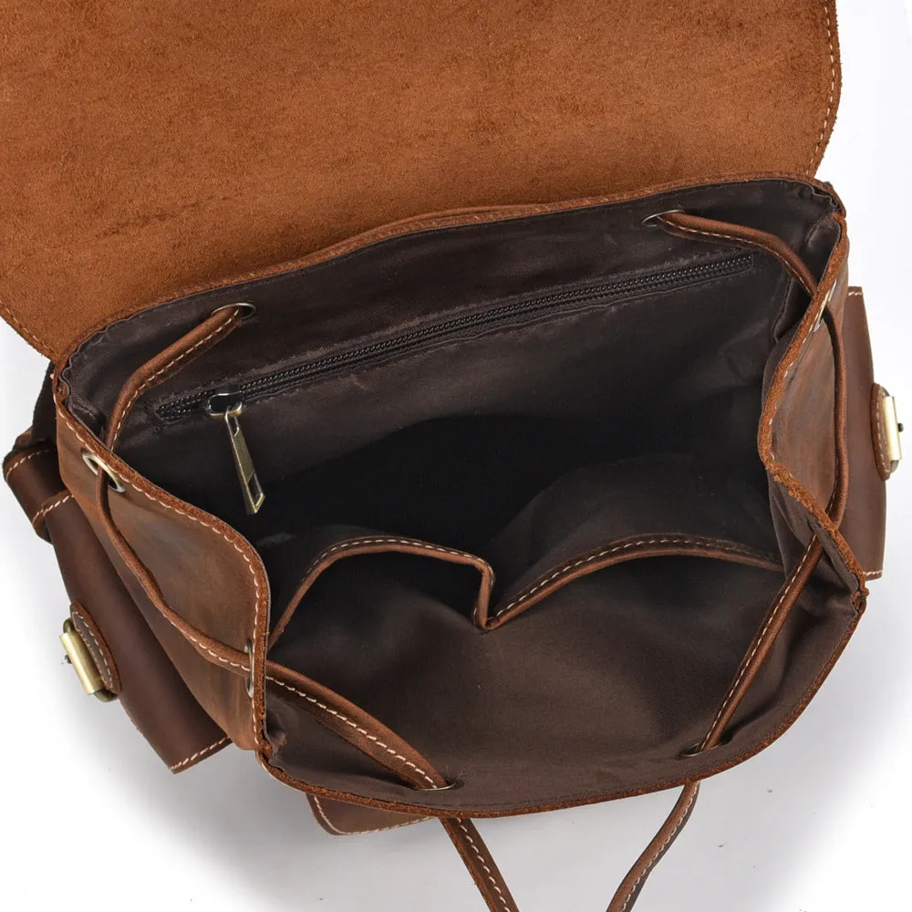 Vintage Casual Leather Rucksack Backpack 3064