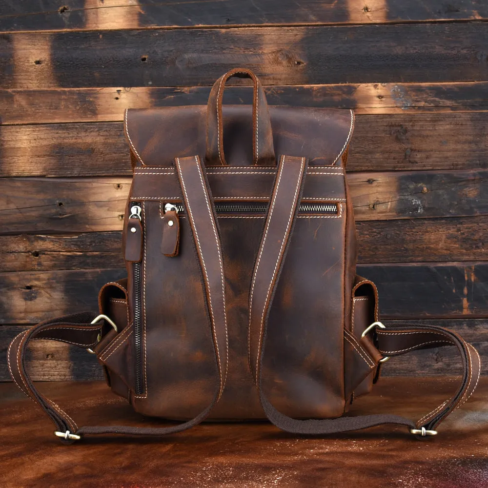 Vintage Casual Leather Rucksack Backpack 3064