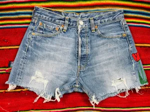 Vintage Levi's 501 Chain Stitch Flower Cutoff Shorts (JYJ0524-243)