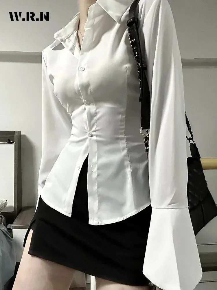 Vintage Slim Chiffon Shirt Women