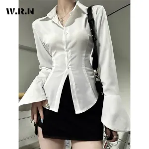 Vintage Slim Chiffon Shirt Women