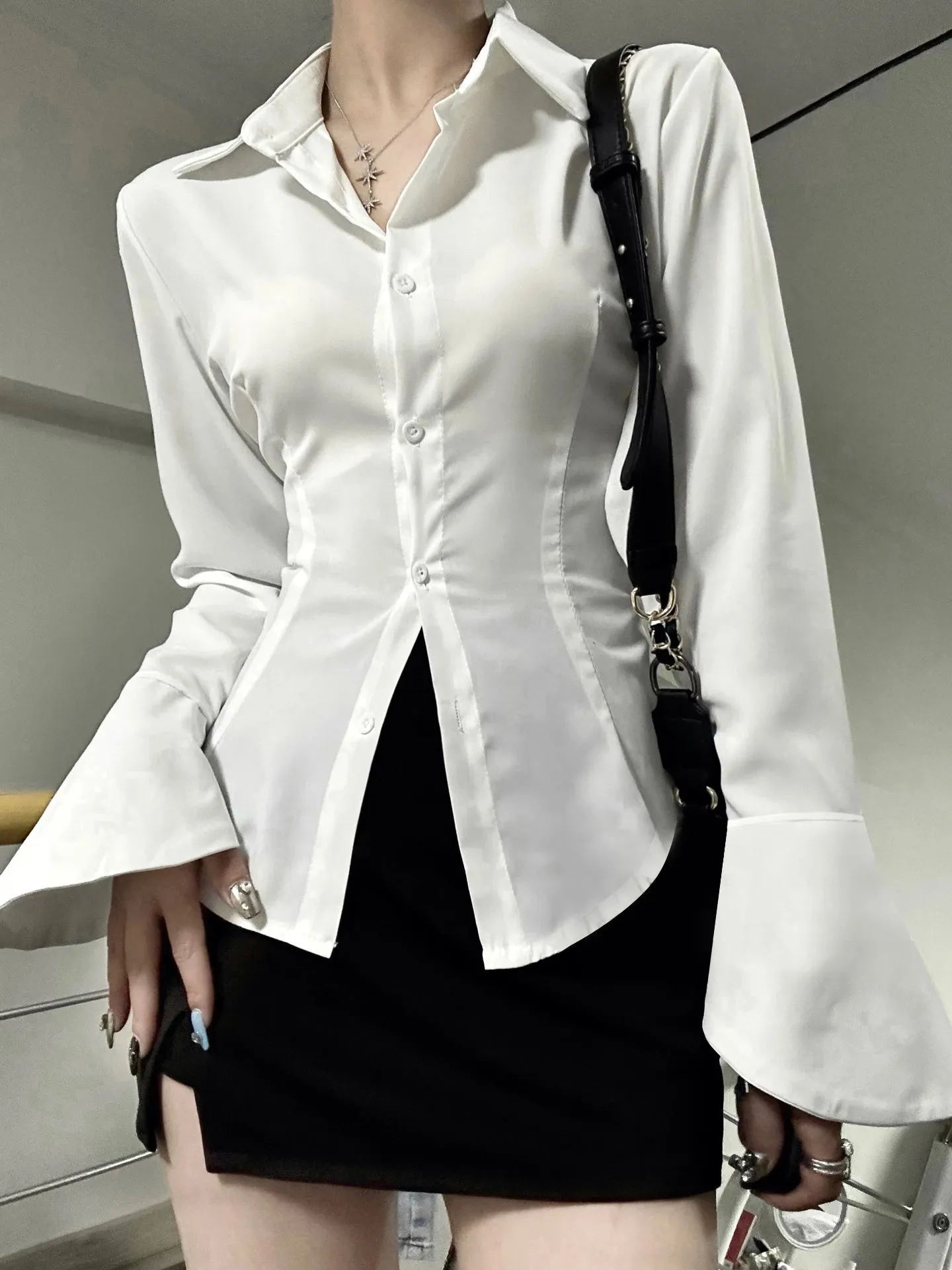 Vintage Slim Chiffon Shirt Women