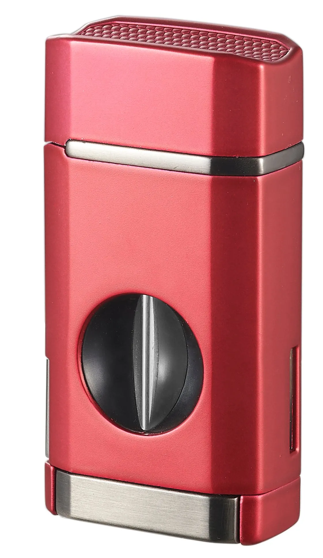 Visol Diablo Triple Torch Flame Lighter w/ Spring V Cutter - Red