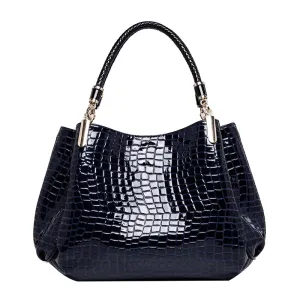 Women's Crocodile Patterned Leather Handbag