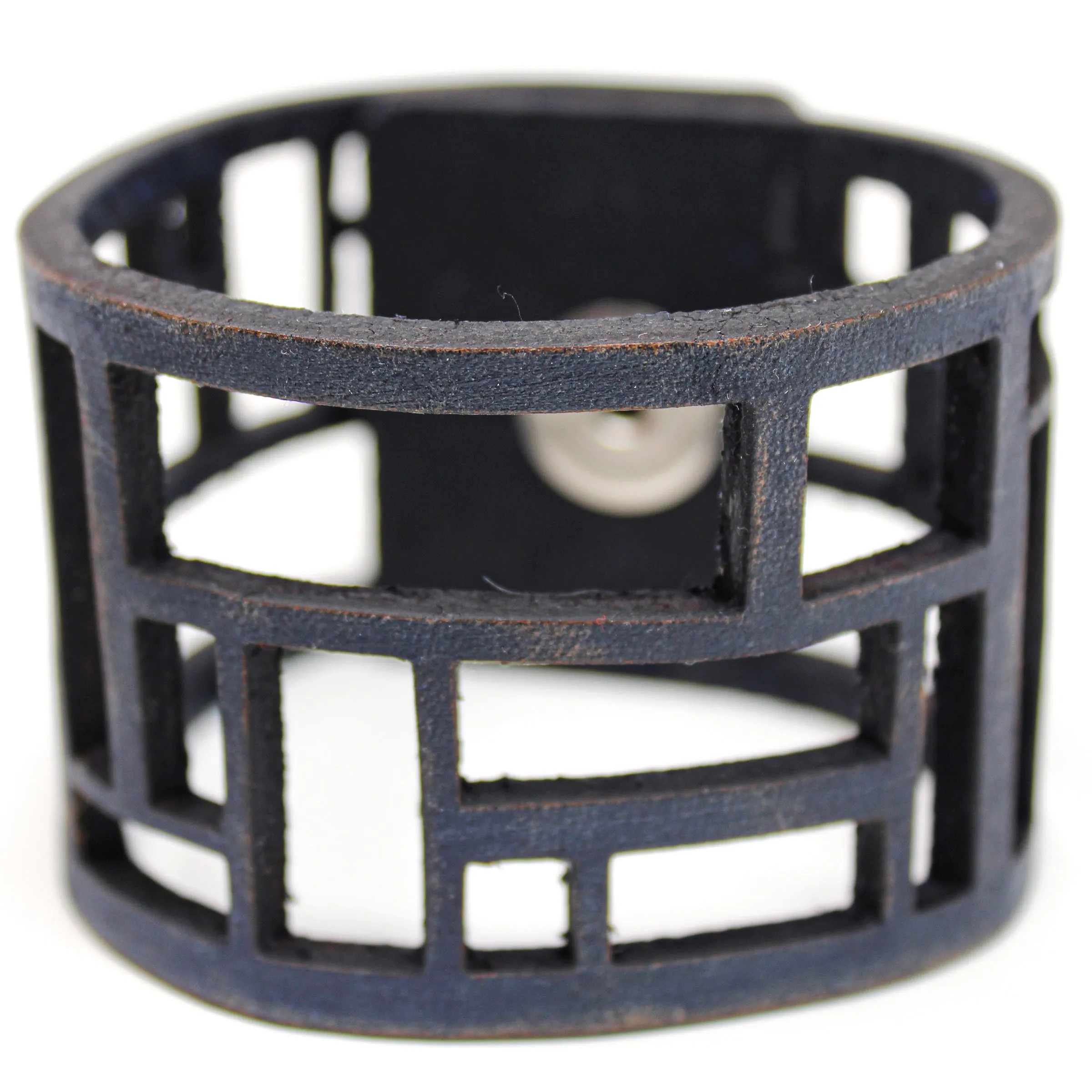 Women's Leather Cuff - Rectangle Cuts Cuff