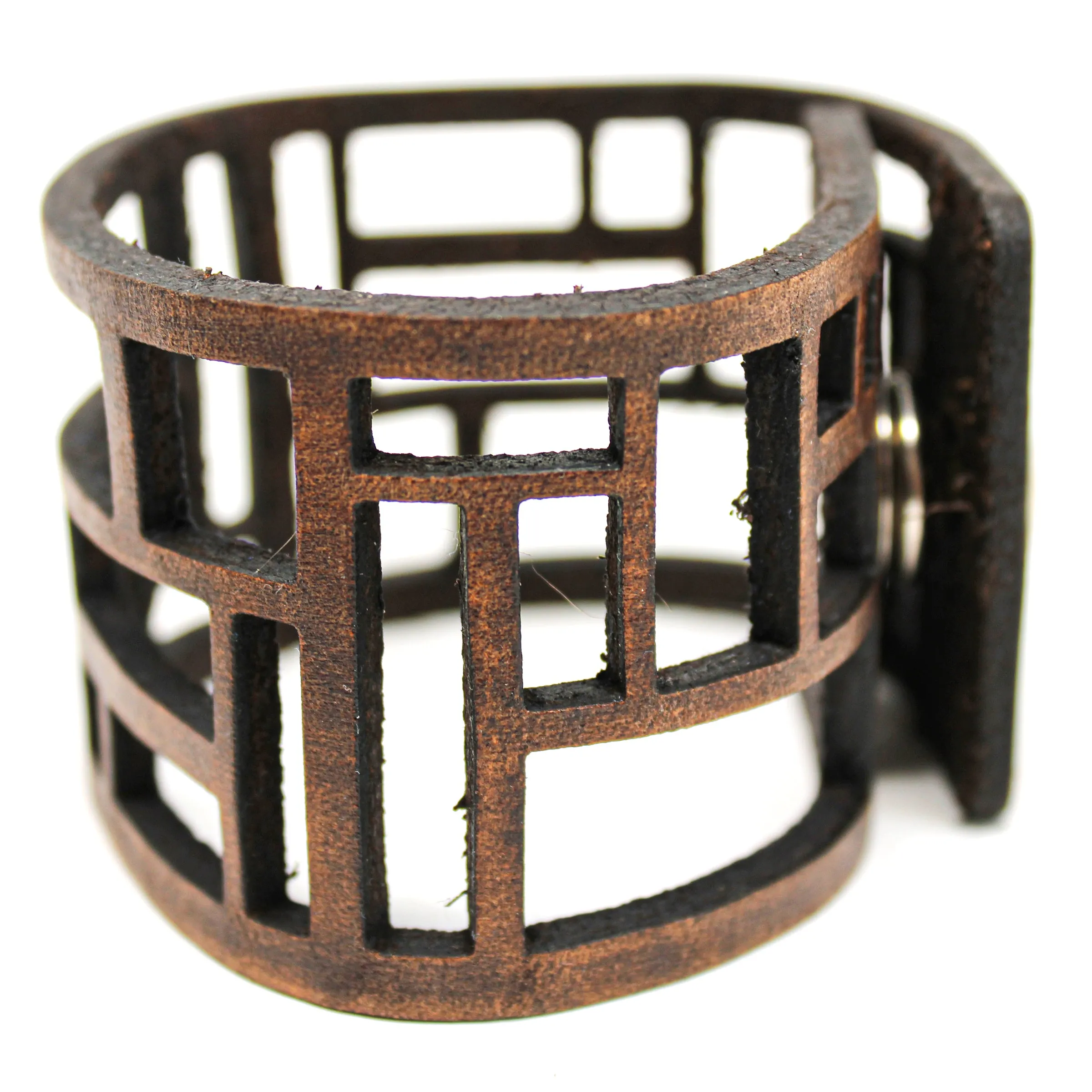 Women's Leather Cuff - Rectangle Cuts Cuff