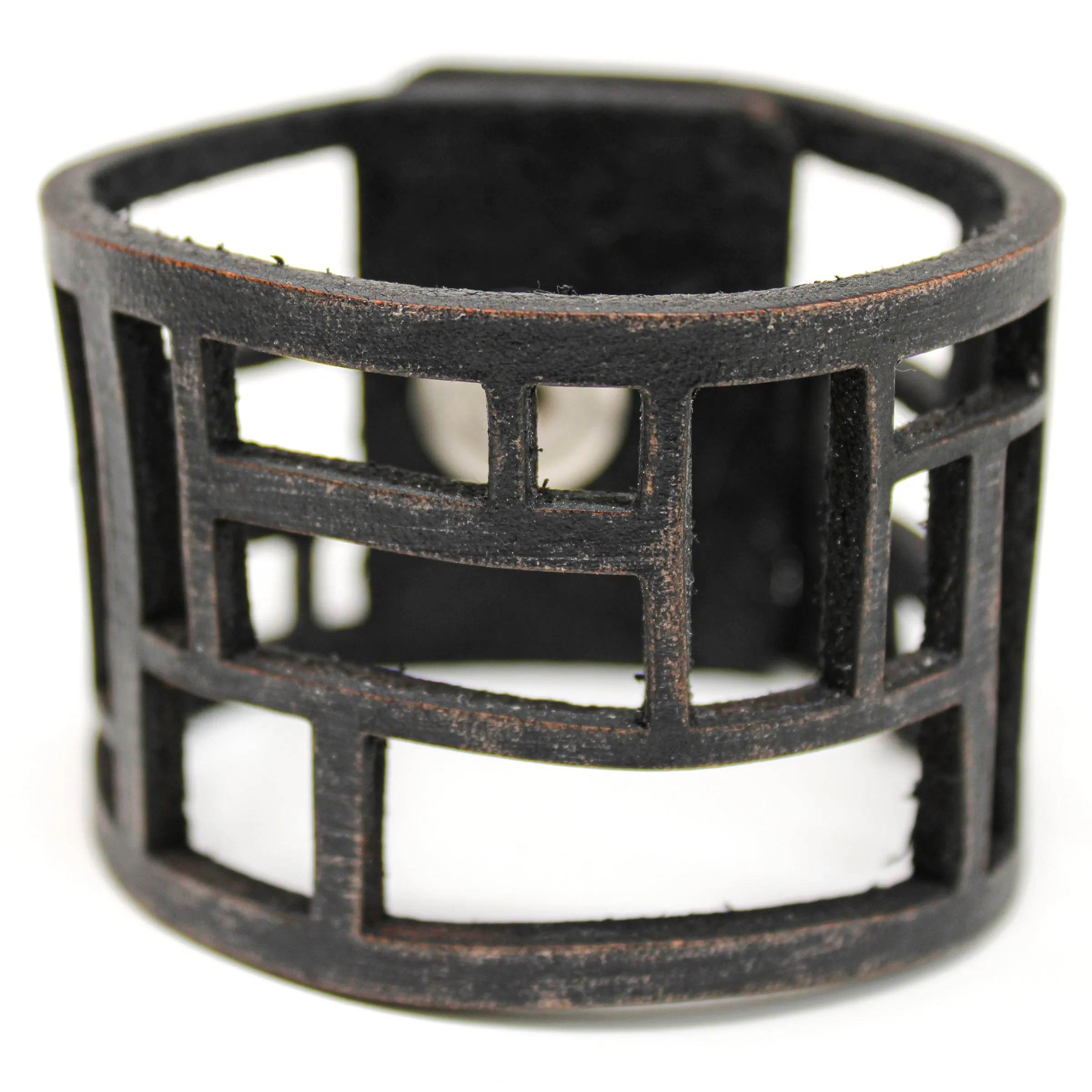 Women's Leather Cuff - Rectangle Cuts Cuff