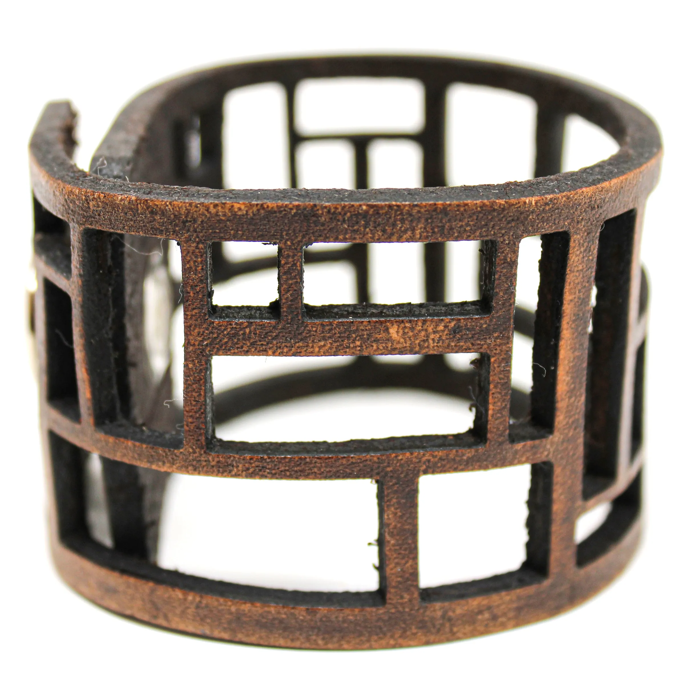 Women's Leather Cuff - Rectangle Cuts Cuff