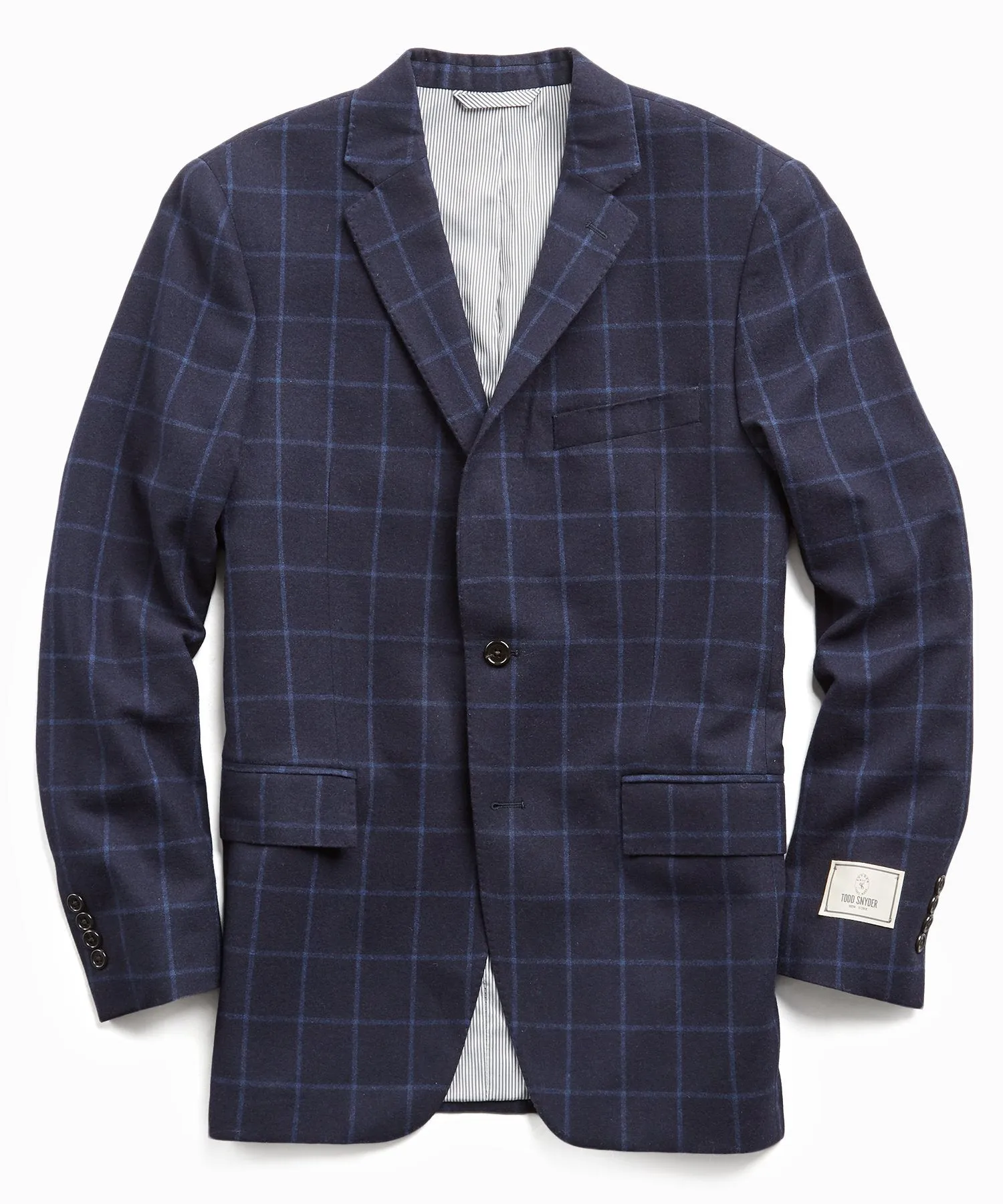 Wool Windowpane Sutton Suit in Navy