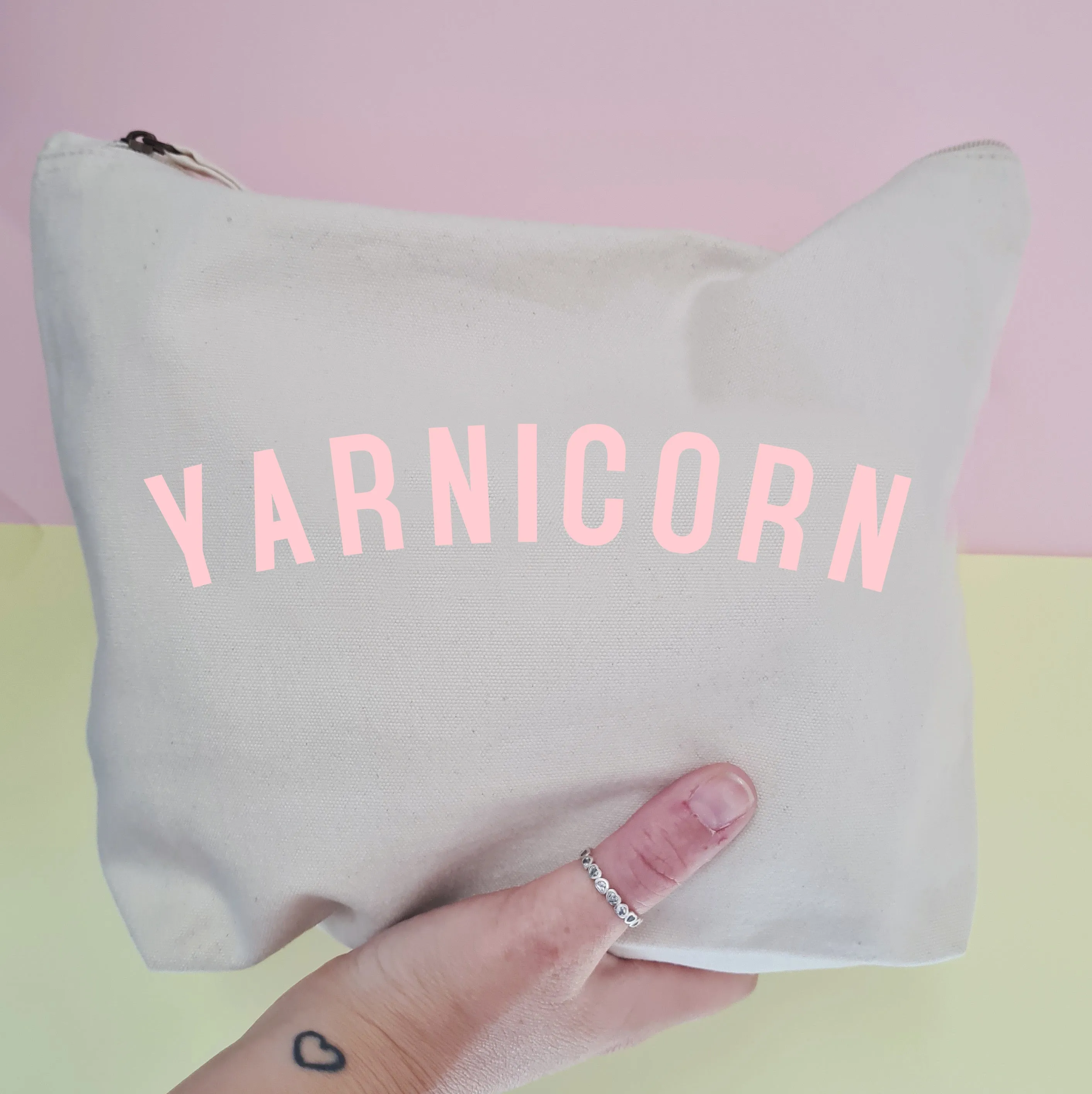 YARNICORN Project Bag - Cotton Zip Up Bag