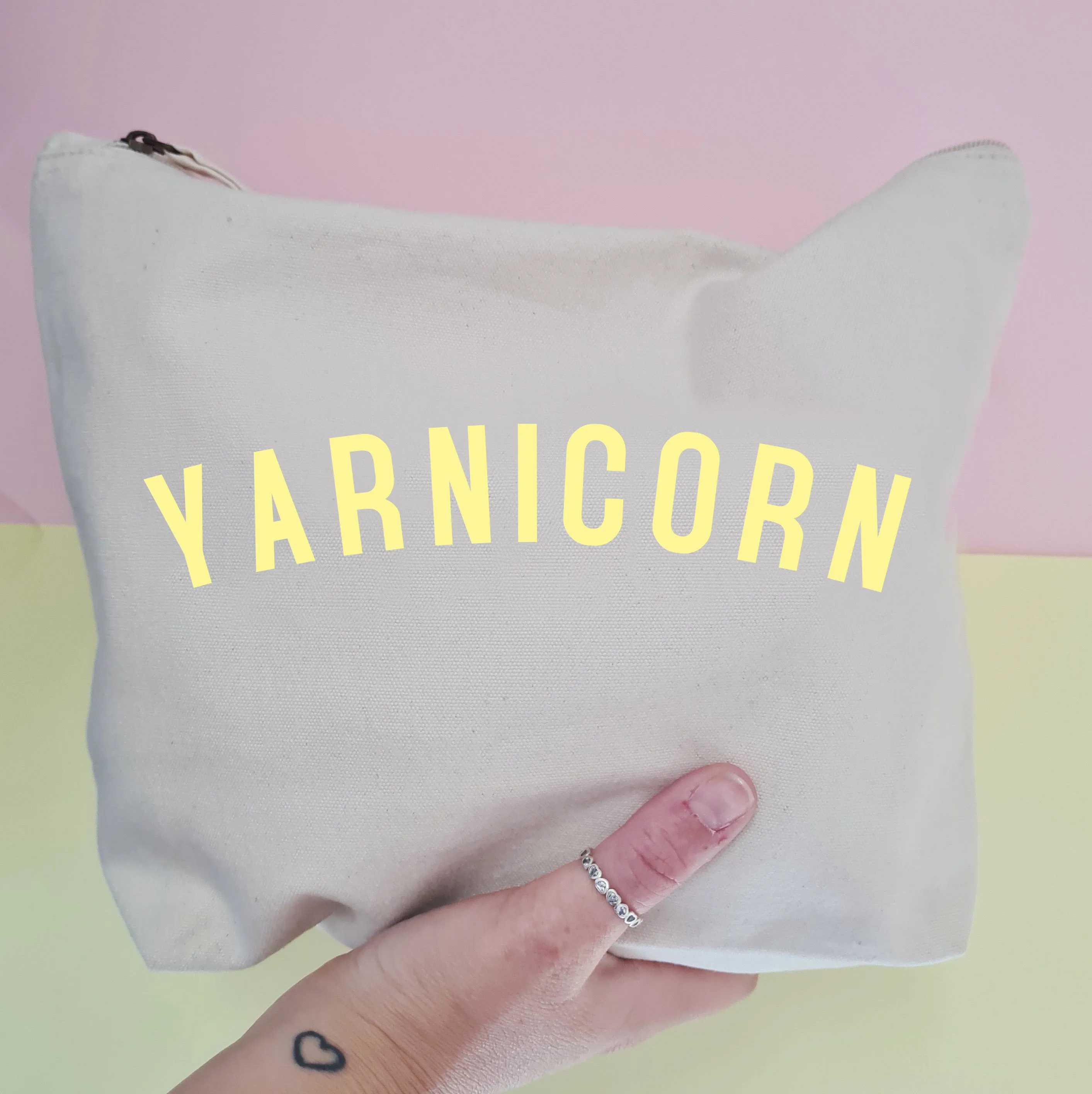 YARNICORN Project Bag - Cotton Zip Up Bag