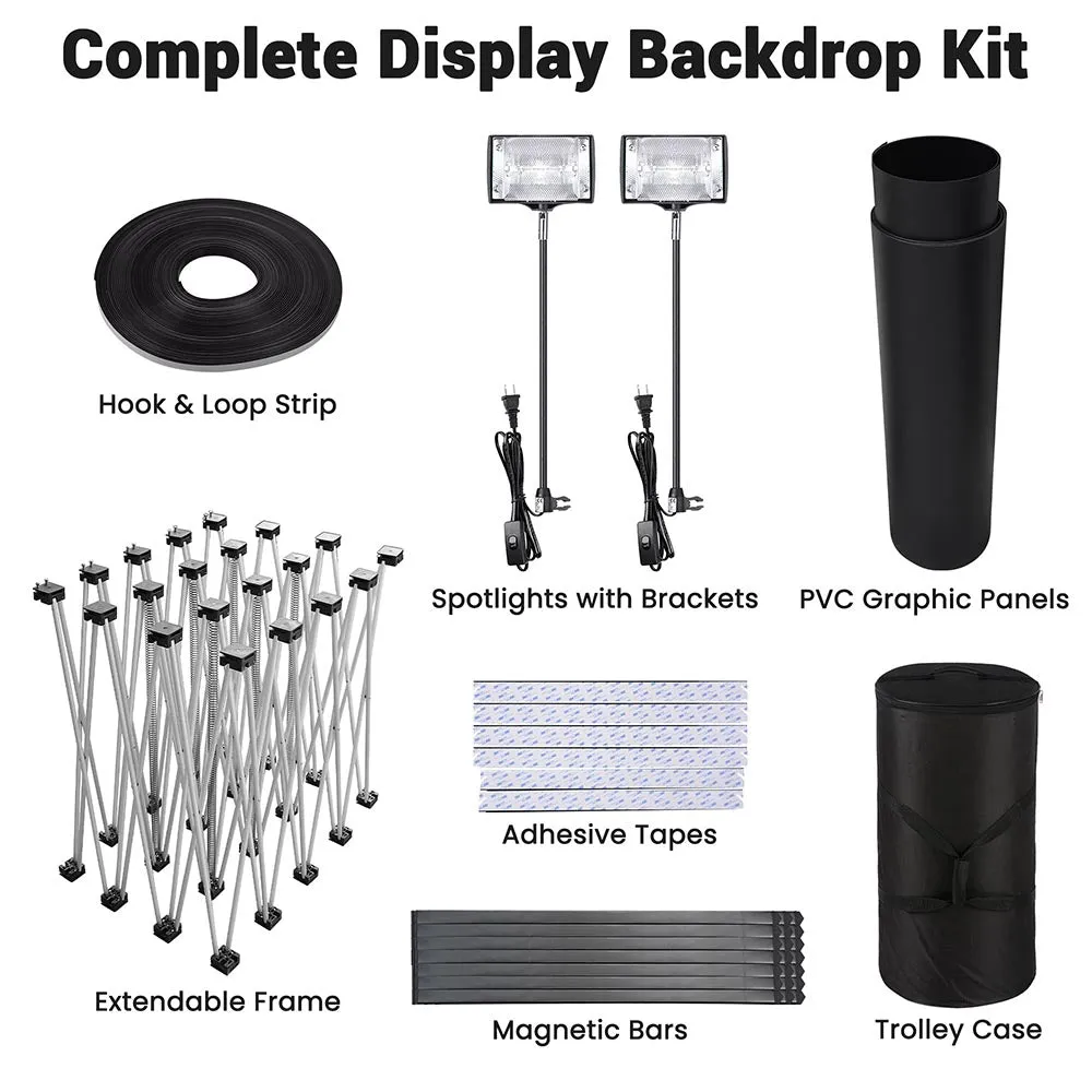 Yescom 10' Pop Up Trade Show Display Booth w/ Case Black