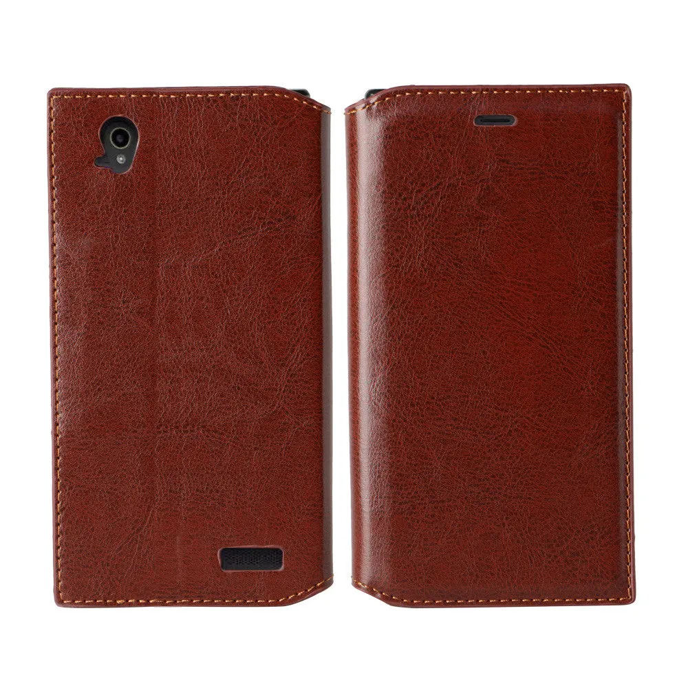 ZTE Warp Elite | ZTE N9158 Wallet Case, Slim Flip Folio [Kickstand] Pu Leather Wallet Case with ID & Card Slots & Pocket - Brown